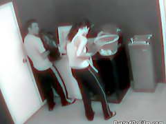 Laundry room fuck caught on security camer