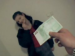 brunette teen sucks cock for money! Karoli